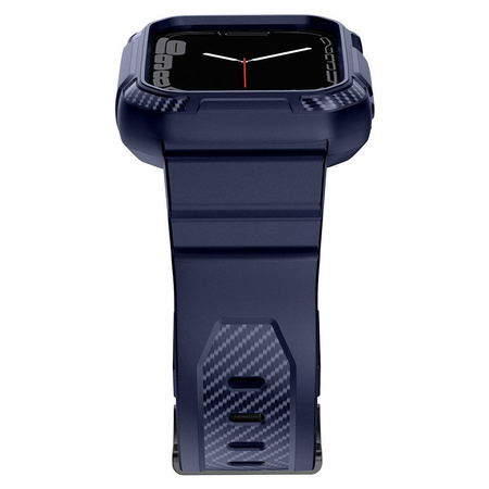 Kingxbar CYF106 2in1 Armored Case for Apple Watch SE, 8, 7, 6, 5, 4, 3, 2, 1 (41, 40, 38 mm) with Strap Blue