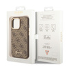 Original Handyhülle IPHONE 14 PRO Guess Hard Case 4G Vintage Gold Logo (GUHCP14LHG4SHW) braun