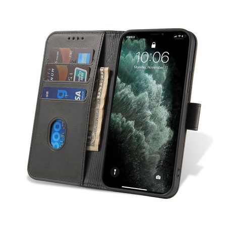 Magnet Case Edle Hülle mit Überschlag und Standfunktion Realme 9i schwarz