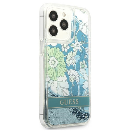 Guess GUHCP13LLFLSN iPhone 13 Pro / 13 6.1 &quot;green / green hardcase Flower Liquid Glitter