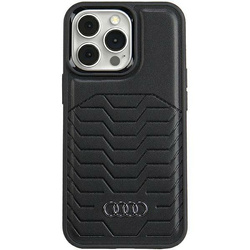 Audi Synthetic Leather MagSafe iPhone 15 Pro 6.1" czarny/black hardcase AU-TPUPCMIP15P-GT/D3-BK