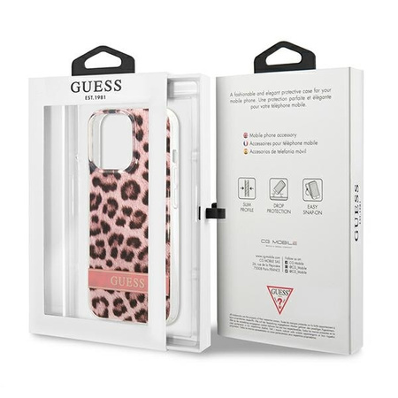 Schutzhülle IPHONE 13 PRO Guess Hardcase Leopard (GUHCP13LHSLEOP) rosa