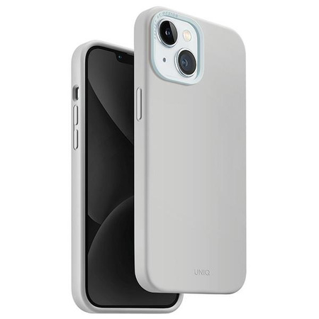 Uniq Lino Hue iPhone 15 case 6.1&quot; Magclick Charging light gray/chalk gray