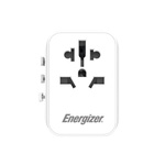 Energizer Ultimate – Ładowarka / Adapter podróżny EU / US / AU / UK + 2x USB-A & USB-C certyfikat MFi (Biały)