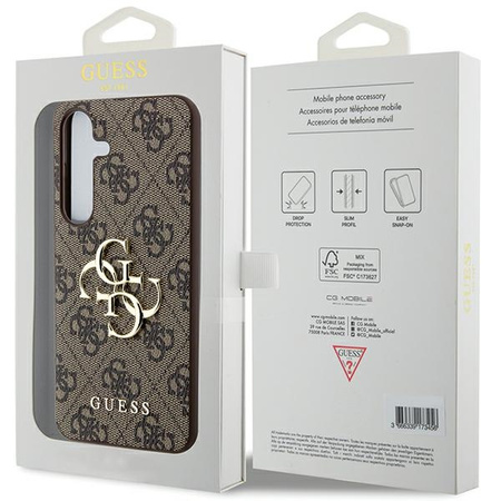 Oryginalne Etui GUESS hardcase 4G Big Metal Logo GUHCSA554GMGBR do Samsung Galaxy A55 brązowy