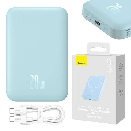 Powerbank Baseus Magnetic Mini 6000mAh 20W (niebieski)