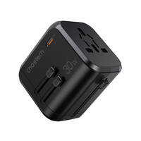 Choetech Fast Universal GaN USB Travel Charger Type C / 3 x USB-A 30W Power Delivery Black (PD5008-BK)