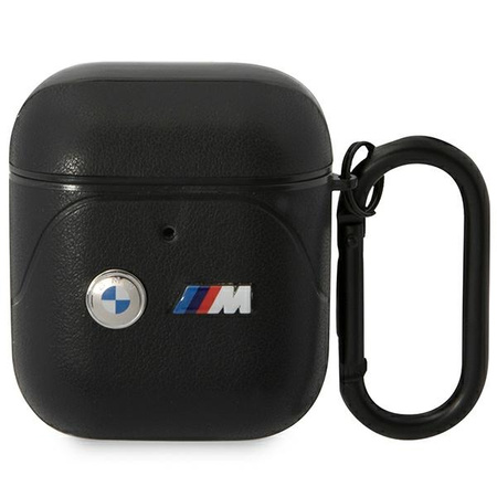 BMW BMA222PVTK AirPods 1/2 cover czarny/black Leather Curved Line