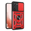 Hybrid Armor Camshield case for Samsung Galaxy S23+ armored cover with camera cover red