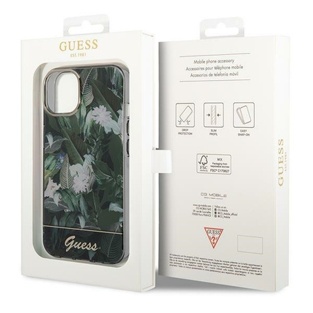 Guess Jungle Case - Etui iPhone 14 Plus (zielony)