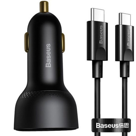 ŁAD SAM BASEUS SUPERME 1xUSB, 1xUSB-C 100W + KABEL USB-C 1M CZARNY/BLACK