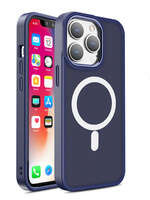 Magnetic Color Matte Case for iPhone 15 Pro Max - navy blue