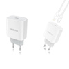 Dudao szybka ładowarka sieciowa EU USB Typ C Power Delivery 18W + kabel przewód USB Typ C / Lightning 1m biały (A8EU + PD cable white)