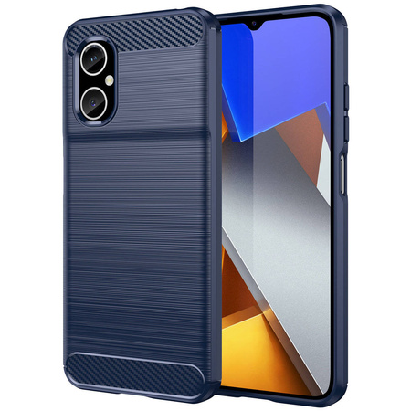 Carbon Case etui Xiaomi Redmi Note 11E /Redmi 10 5G / Redmi 10 Prime+ 5G / Poco M4 5G elastyczny silikonowy karbonowy pokrowiec niebieskie