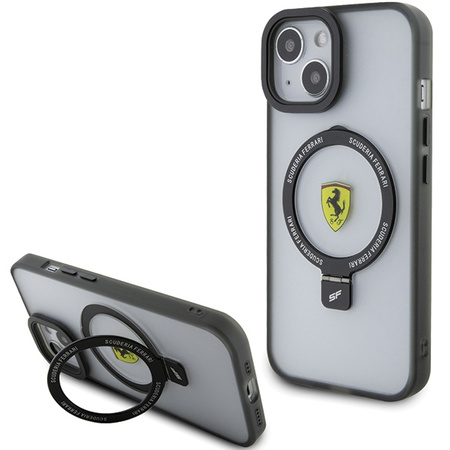 Etui Ferrari Ring Stand 2023 Collection MagSafe na iPhone 15 - czarne