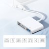 Joyroom HUB wielofunkcyjny adapter OTG Lightning - USB 3.2 Gen 1 (3.0, 3.1 Gen 1) / czytnik kart SD, TF / Lightning biały (S-H142 white)