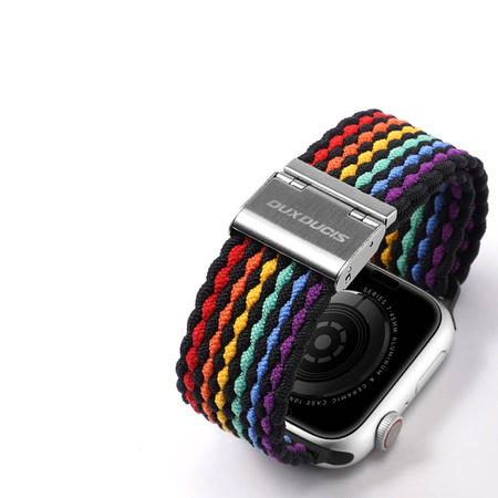 Dux Ducis Strap (Mixture II Version) strap for Apple Watch SE, 8, 7, 6, 5, 4, 3, 2, 1 (41, 40, 38 mm) braided bracelet dark stripes