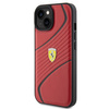 Etui Ferrari Twist Metal Logo na iPhone 15 - czerwone