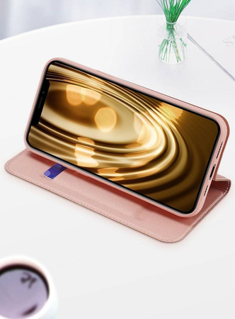 Etui IPHONE 12 PRO MAX z klapką Dux Ducis skórzane Skin Leather złote