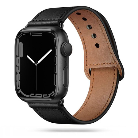 TECH-PROTECT LEATHERFIT APPLE WATCH 4 / 5 / 6 / 7 / SE (42 / 44 / 45 MM) BLACK