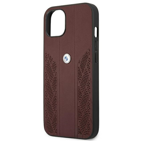 Etui BMW BMHCP13MRSPPR iPhone 13 6,1" czerwony/red hardcase Leather Curve Perforate