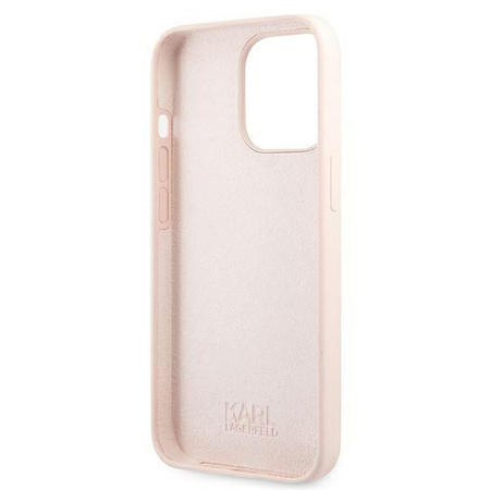 Karl Lagerfeld KLHMP13XSSKCI iPhone 13 Pro Max 6,7 &quot;hardcase light pink / light pink Silicone Ikonik Karl &amp; Choupette Magsafe