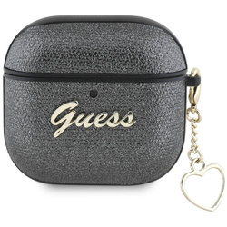 Original Handyhülle APPLE AIRPODS 4 Guess Metallic Script Charm schwarz
