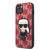 Original Handyhülle IPHONE 13 MINI Karl Lagerfeld Hardcase Monogram Ikonik Patch rot