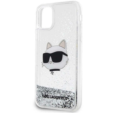 Karl Lagerfeld KLHCN61LNCHCS iPhone 11/ XR srebrny/silver hardcase Glitter Choupette Head