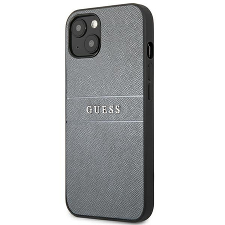 Guess nakładka do iPhone 13 Mini 5,4&quot; GUHCP13SPSASBGR szary Saffiano Strap