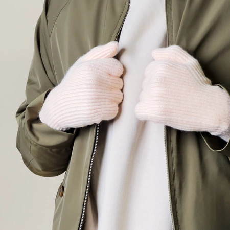 Geflochtene Handyhandschuhe mit Aussparungen für die Finger – rosa