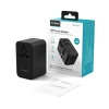 Choetech PD5022 70W EU/US/AUS/UK Travel Adapter with Built-in USB-C Cable - Black