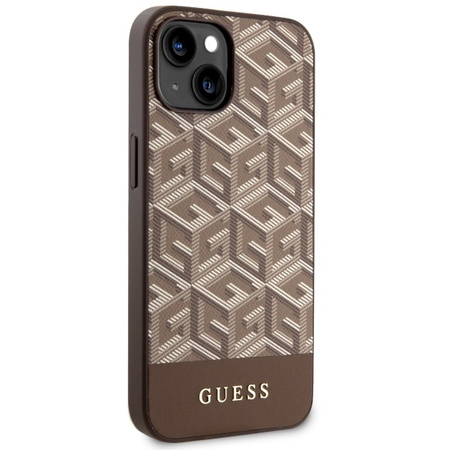 Guess GUHMP14SHGCFSEW iPhone 14 6.1&quot; Braun/Braun Hardcase GCube Stripes MagSafe