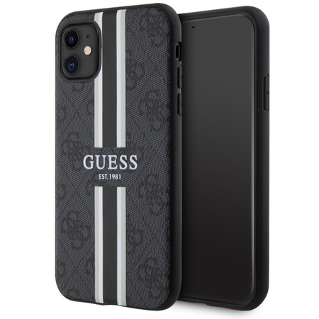 Guess GUHMN61P4RPSK iPhone 11 / Xr black/black hardcase 4G Printed Stripes MagSafe