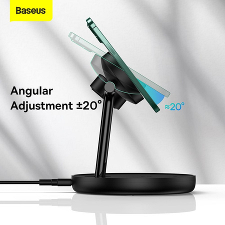 Baseus Swan Stand 3in1 magnetisches Ladegerät mit USB Typ C Kabel 1m schwarz (WXTE000101)