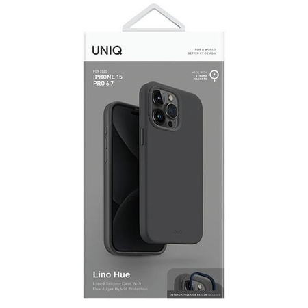 Case APPLE IPHONE 15 PRO MAX UNIQ Lino Hue Magclick Charging gray