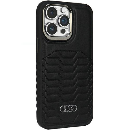 Audi Synthetic Leather MagSafe iPhone 14 Pro 6.1" czarny/black hardcase AU-TPUPCMIP14P-GT/D3-BK