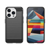 Carbon pattern flexible case for iPhone 15 Pro Carbon Case - black