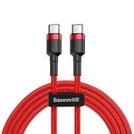 Baseus Cafule Cable wytrzymały nylonowy kabel przewód USB-C PD / USB-C PD PD2.0 60W 20V 3A QC3.0 1M czerwony (CATKLF-G09)