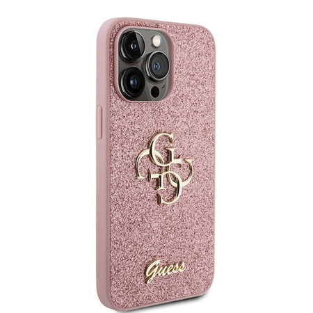 Guess GUHCP15LHG4SGP iPhone 15 Pro 6.1&quot; pink/pink hardcase Glitter Script Big 4G