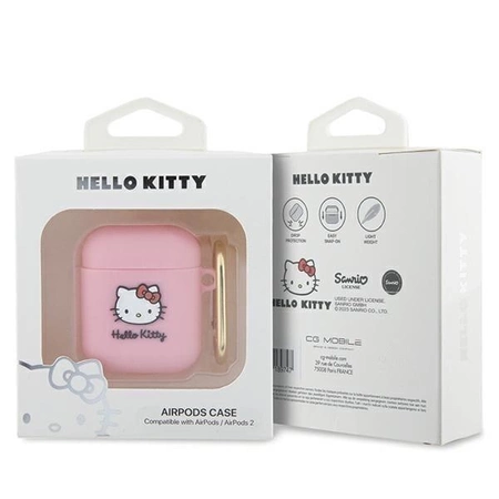 Hello Kitty Silicone 3D Kitty Head case for AirPods 1/2 - pink