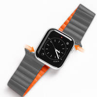 Dux Ducis Magnetic Strap Watch Strap 7/6/5/4/3/2 / SE (41/40 / 38mm) Magnetic Gray Orange (Chain Version)