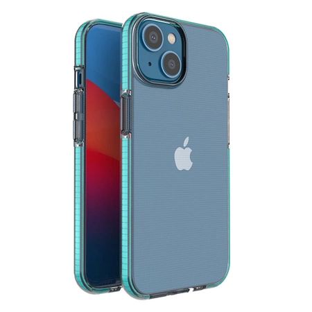 Spring Case Hülle für iPhone 14 Silikonhülle mit Rahmen hellblau