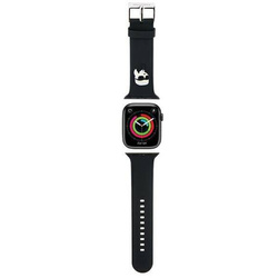 Strap for APPLE WATCH 4 / 5 / 6 / 7 / 8 / SE (38 / 40 / 41 MM) Karl Lagerfeld Strap 3D Rubber Karl Head (KLAWMSLKNK) black