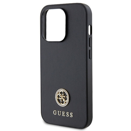 Original Case IPHONE 13 PRO Guess 4G Strass Metal Logo (GUHCP13LPS4DGPK) black