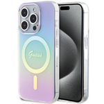 Original Handyhülle APPLE IPHONE 15 PRO Guess Hardcase IML Iridescent MagSafe (GUHMP15LHITSU) violett