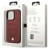 Original Case IPHONE 14 PRO BMW Leather Seats Pattern MagSafe MagSafe (BMHMP14L22RPSR) burgundy