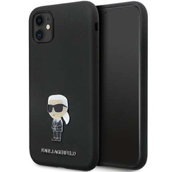 Karl Lagerfeld nakładka do iPhone 11 KLHCN61SMHKNPK czarna HC Silicone Ikonik Metal Pin