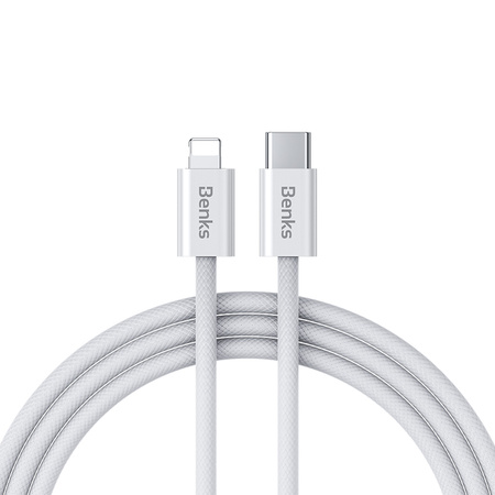 Benks Kabel D46 - Typ C na Lightning - PD 27W 3A 1 metr biały