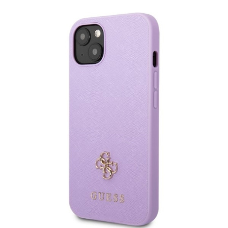 Original Handyhülle IPHONE 13 MINI Guess Hardcase Saffiano 4G Small Metal Logo violett